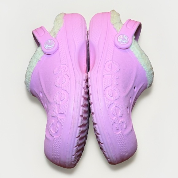 Crocs Classic Faux Fur Lined Pink Clogs Dual Comfort Girls Size J2/J4 - Picture 5 of 8